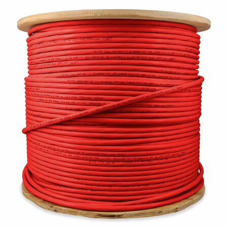 Add-On 1000FT NON-TERMINATED CAT6A NON-BOOTED, NON-SNAGLESS RED UTP COPPER PVC BU ADD-CAT6ABULK1K-RD